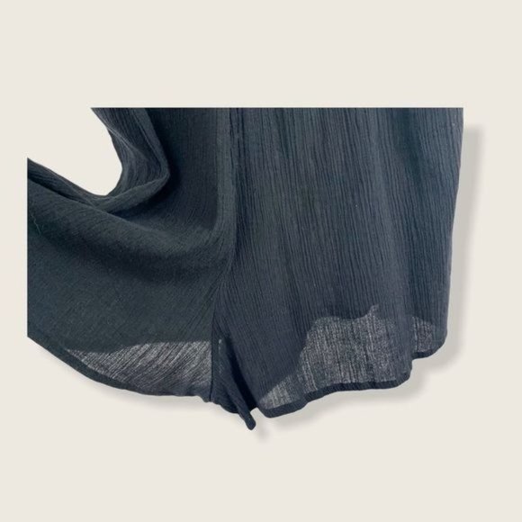 Topshop Spaghetti Strap Black Crochet Gauze Romper Medium - Picture 5 of 16